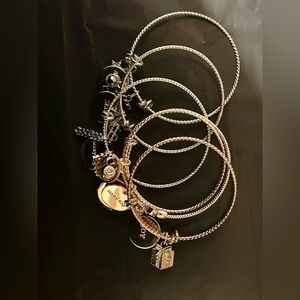 Mary Kay Silver & Rose Gold-Tone Charm Bracelets Crystal Accents 6 Lot